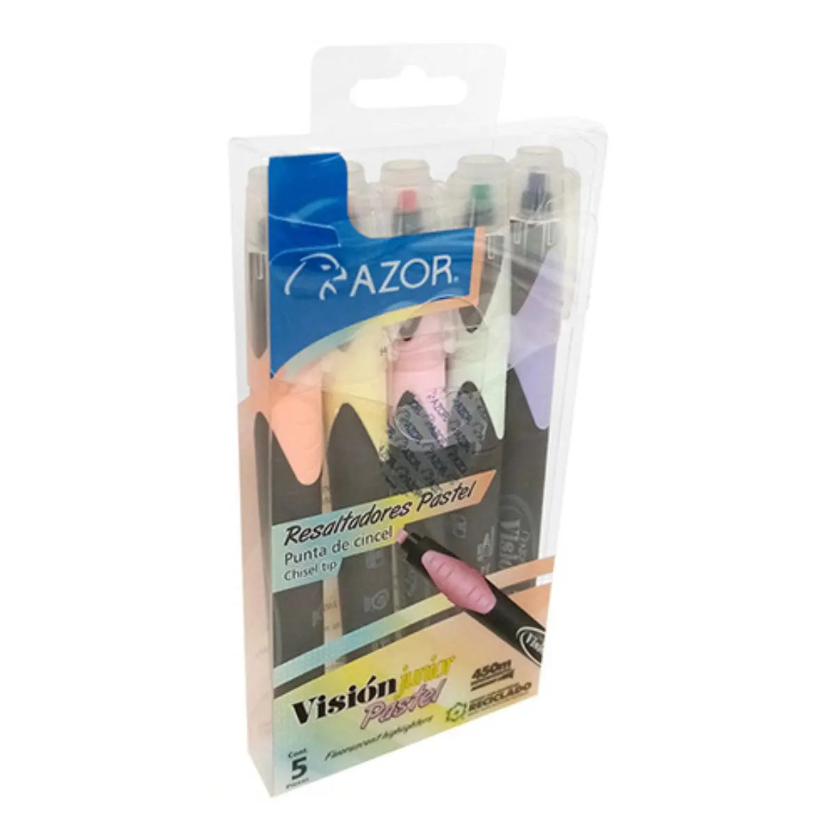 Marcatextos Azor Pastel Punta De Cincel Visión Junior 5 Piezas - Azor