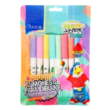 Plumones Azor Delgados Lavables Aquarelo Junior Pastel 8 Piezas - Azor - detalle