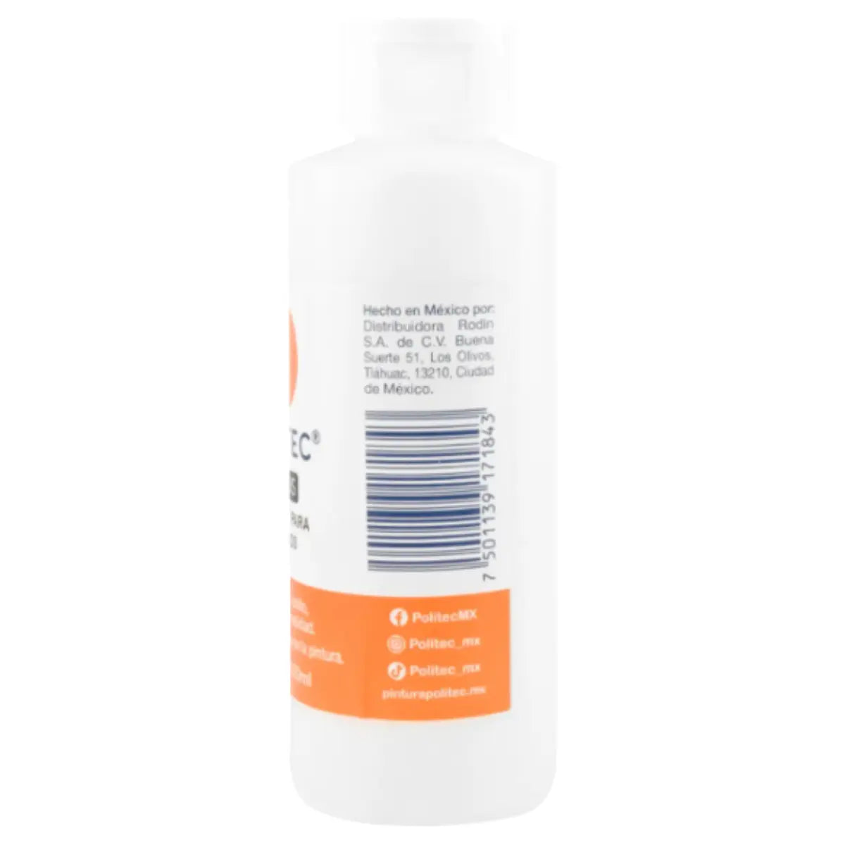 Medio Diluyente Politec 120ml Pintura Acrílica - Politec - vista lateral