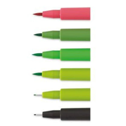 Rotuladores Tonos Verde Faber Castell Profesionales 6 Pz - Faber Castell - empaque