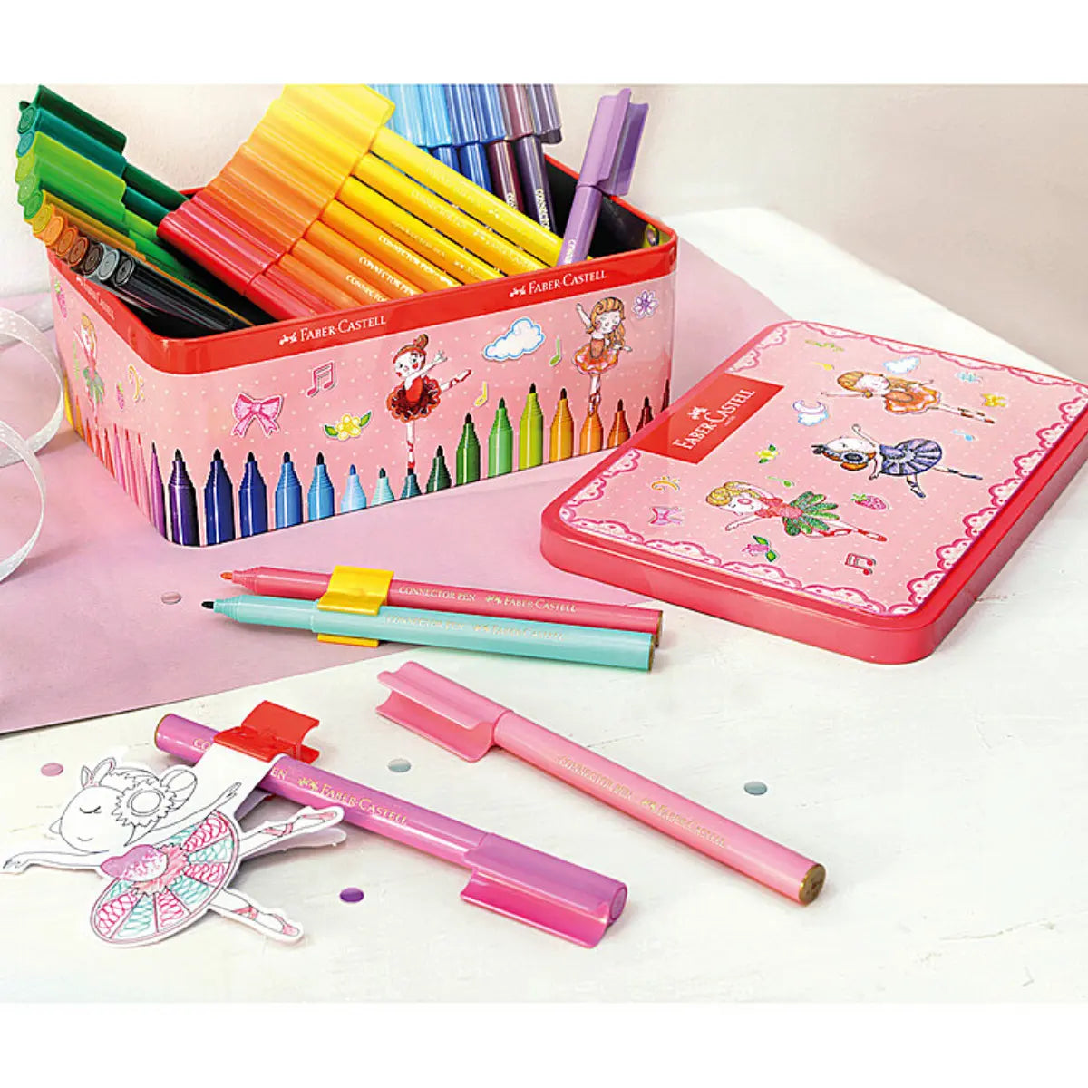 Plumones Faber Castell con Estuche Bailarina 25 Pz - Faber Castell - uso