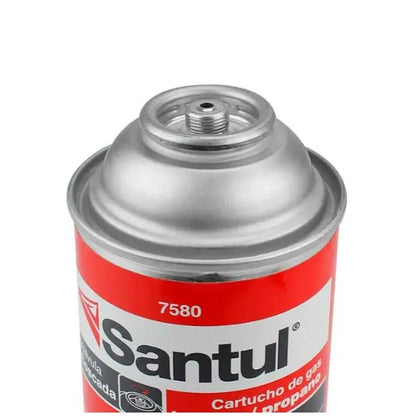 Cartucho gas butano válvula roscada - Santul - vista lateral