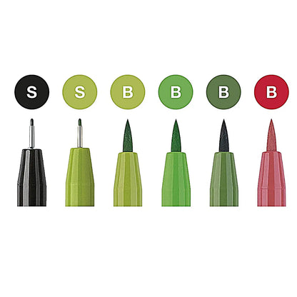 Rotuladores Tonos Verde Faber Castell Profesionales 6 Pz - Faber Castell - vista trasera