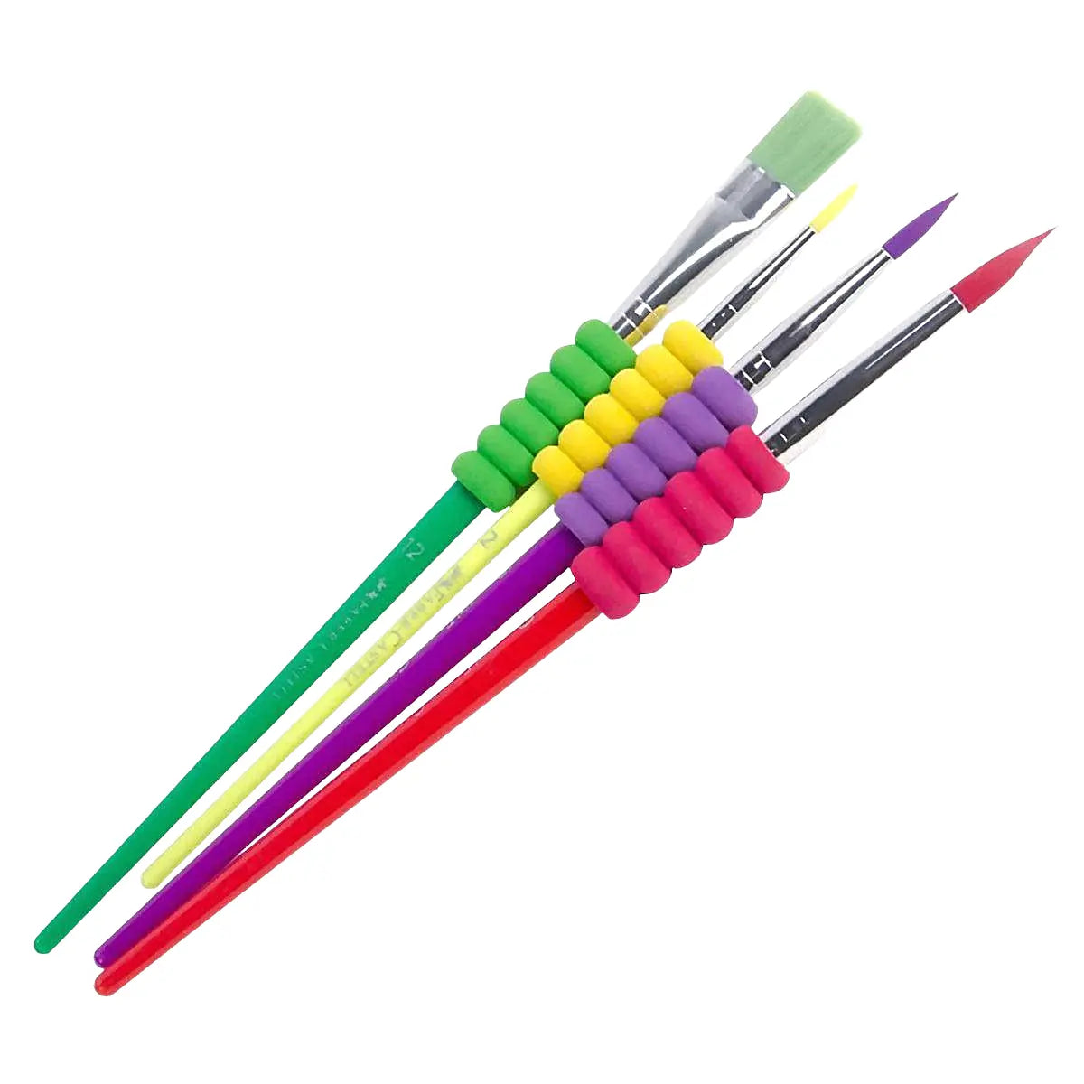 Pinceles Sintéticos Faber Castell Eva Agarre Grip 4 Pz - Faber Castell - empaque
