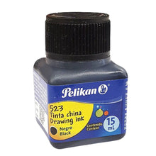 Tinta China Pelikan 15ml Dibujo Caligrafía Elegir Color Negro - Pelikan - vista lateral