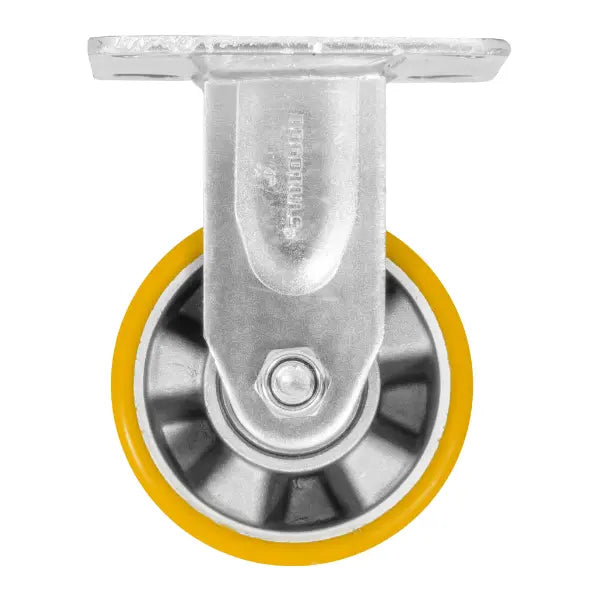 RODAJA ALUMINIO PU NARANJA FIJA 4" - Dogotuls - vista lateral