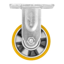 RODAJA ALUMINIO PU NARANJA FIJA 4" - Dogotuls - vista lateral
