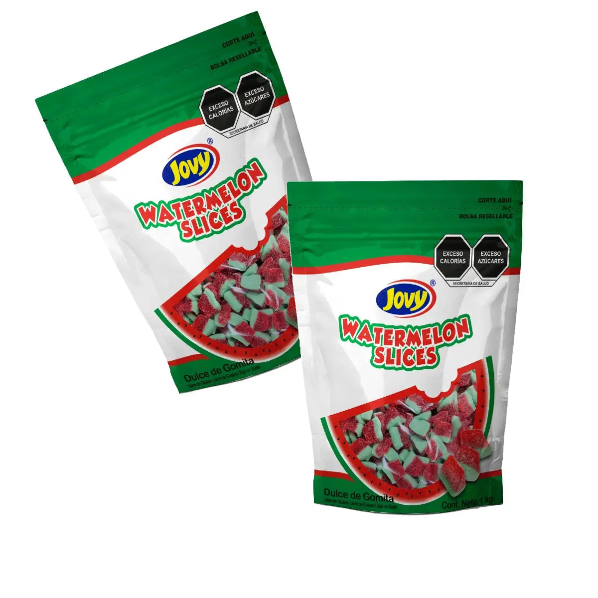 2 Pack Gomitas Rebana De Sandia Jovi 1kg C/u Acidita Y Dulce - Jovy