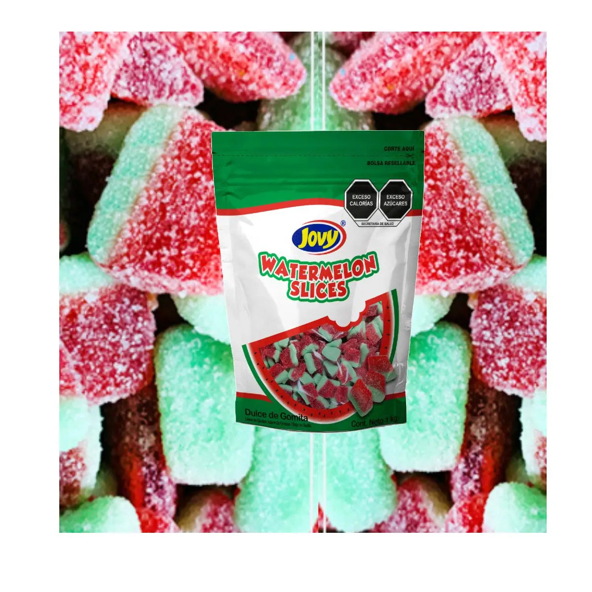 2 Pack Gomitas Rebana De Sandia Jovi 1kg C/u Acidita Y Dulce - Jovy - vista lateral