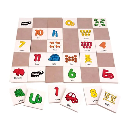 Juego De Memoria Números Y Vocales Mesa Diako Didáctico - Diako - empaque