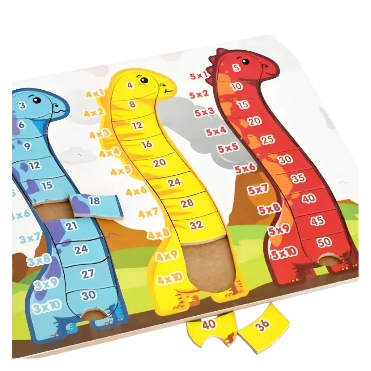 ROMPECABEZAS TABLAS MULTIPLICAR DINOSAURIO 2-5 OP* - Diako