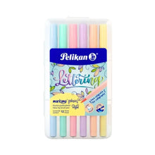 12 Pz Plumones Markana Pelikan Punta Pincel Colores Pastel Pelikan