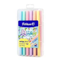 12 Pz Plumones Markana Pelikan Punta Pincel Colores Pastel Pelikan
