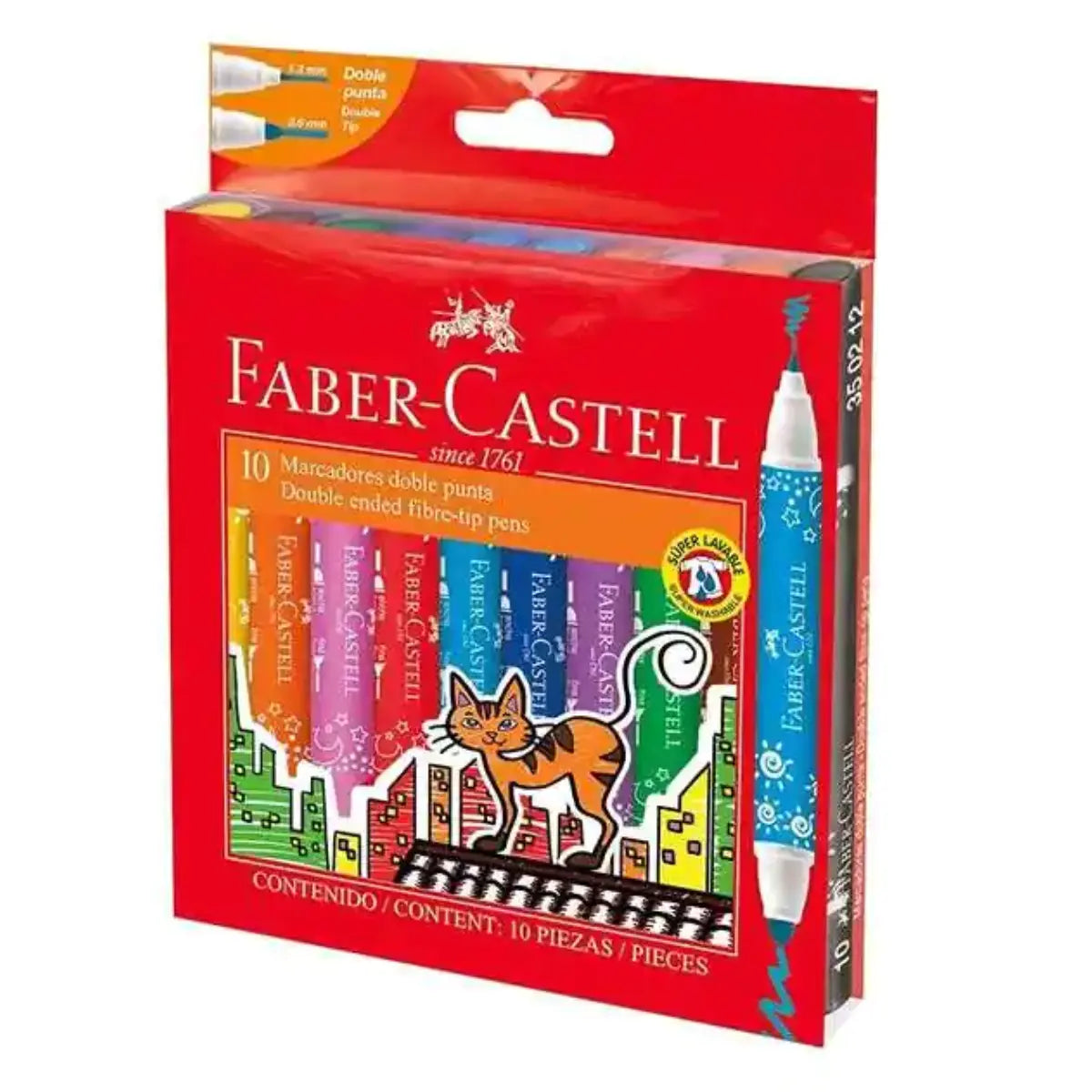 Plumones Gruesos Faber Castell Doble Punta 10 Pz - Faber Castell