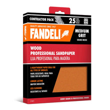 Kit 25 Hoja Lija Madera Profesional Grano Medio 9x11 Fandeli - Fandeli