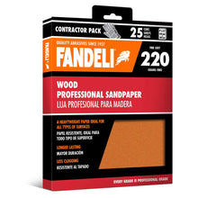 Kit 25 Lija Madera Profesional Grano Extra Fino 9x11 Fandeli - Fandeli - empaque