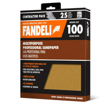 Kit 25 Lija Profesional Multiusos Grado 100 Medio Fandeli - Fandeli - detalle