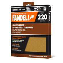 Kit 25 Lija Multiusos Profesional Grano 220 9x11 Fandeli - Fandeli - vista lateral