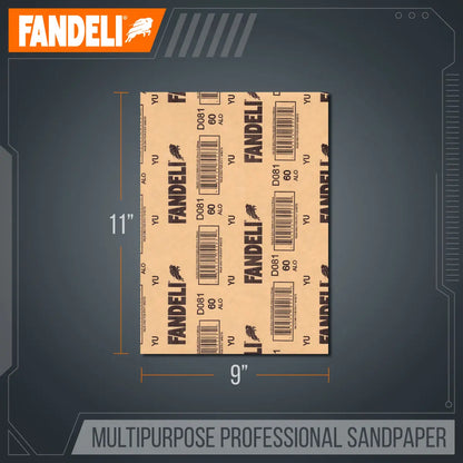 Kit 25 Lija Multiusos Profesional Grano 220 9x11 Fandeli - Fandeli - empaque