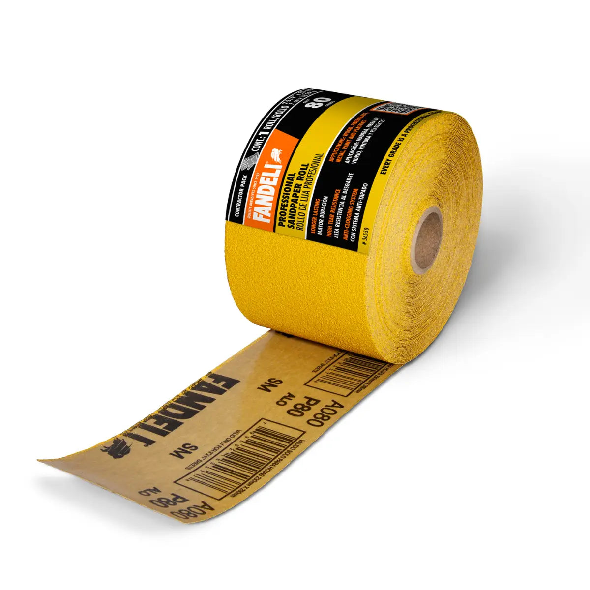 Rollo Lija Profesional Multiusos Grano 80 7cmx18m Fandeli - Fandeli - vista trasera