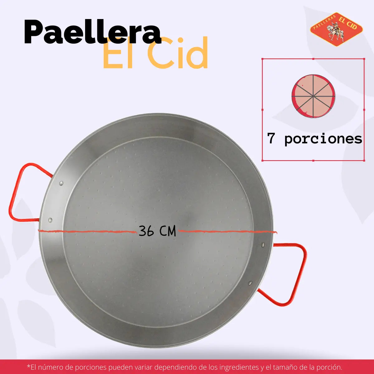 Paellera Pulida de Hierro 36cm - Cesarfer - vista lateral