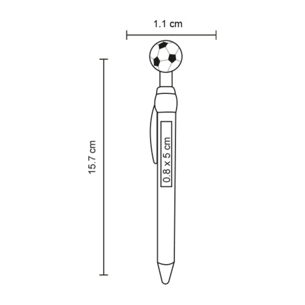 10pzs Boligrafo Plastico For Promotional Clip Forma Balon Soccer - For Promotional - detalle