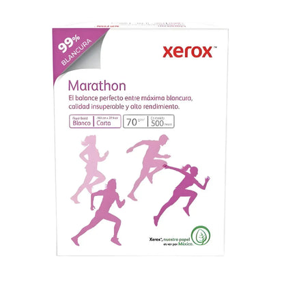Paquete 500 hojas Papel Cortado Bond Marathon 70gr Carta 99% Blancura Xerox - Xerox - vista lateral