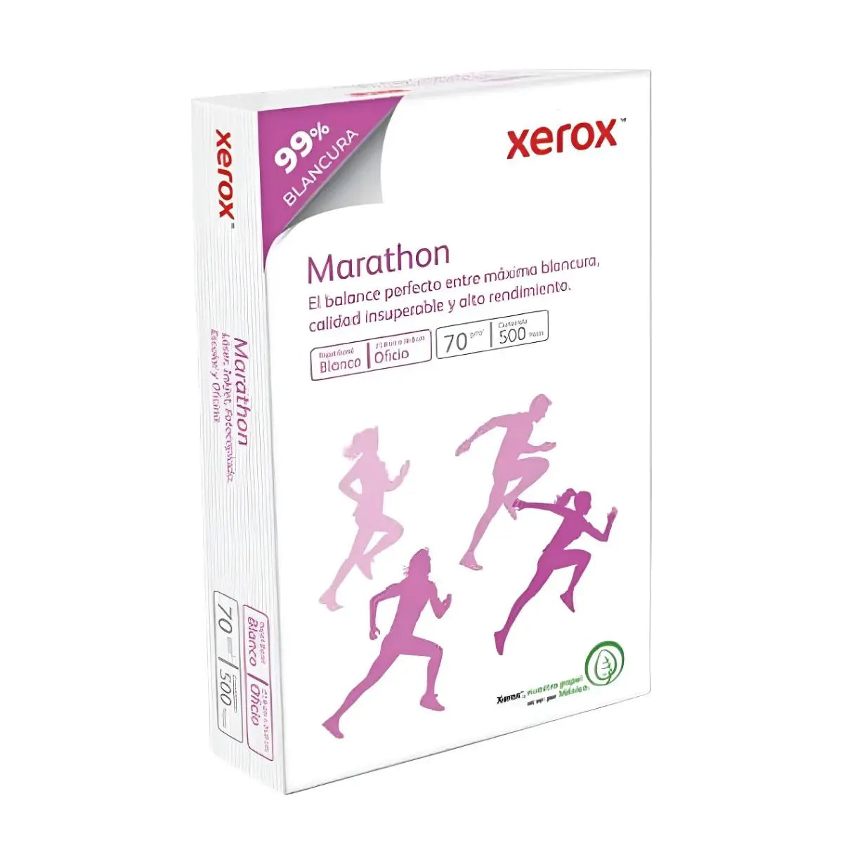 Paquete 500 hojas Papel Cortado Xerox Bond Marathon 70gr Oficio 99% Blancura - Xerox - vista lateral