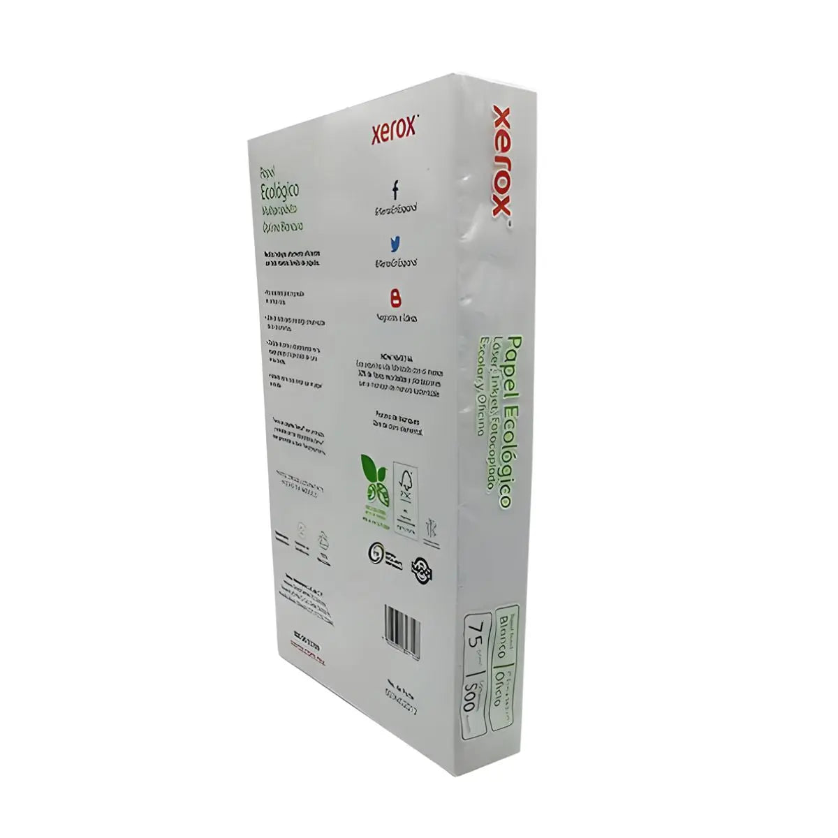 500 Hojas Papel Xerox Ecologico Tamaño Oficio Blancas - Xerox - vista lateral