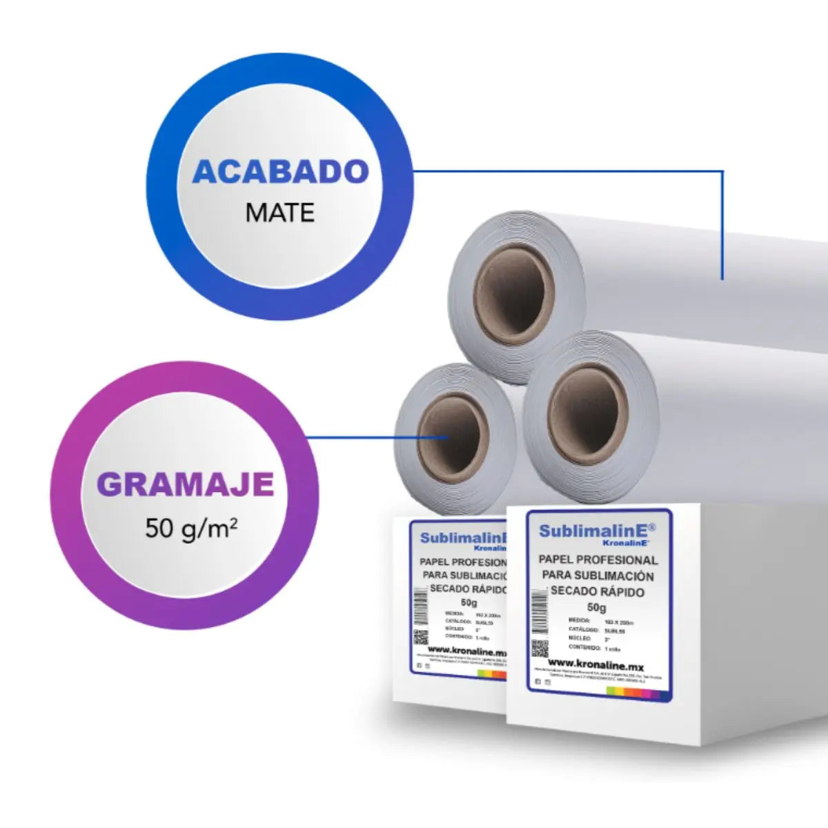 Rollo Papel Sublimacion Secado Rápido Kronaline Subl55 50g - Kronaline - accesorios