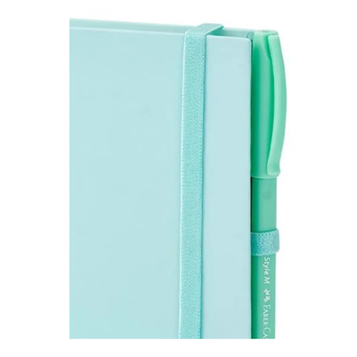 Set Mini Libreta Dibujo Verde Pastel + Pluma Faber Castell - Faber Castell - vista lateral