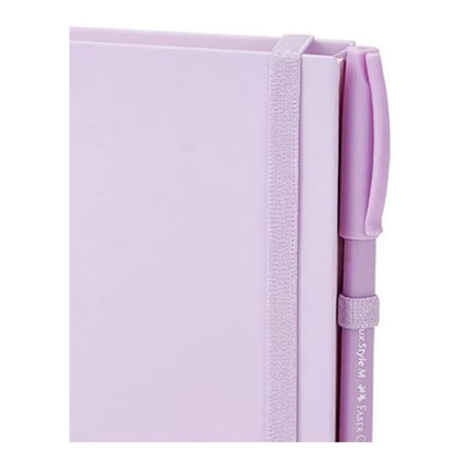 Set Mini Libreta Dibujo Violeta Pastel + Pluma Faber Castell - Faber Castell - vista lateral