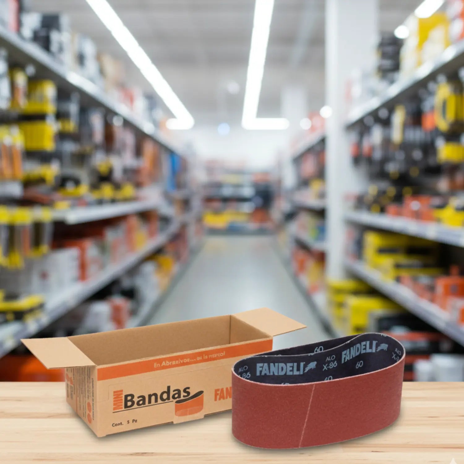 10 Bandas Lija Fandeli X86 Grano 100 Madera Metal INNER - Fandeli - empaque