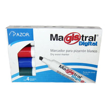 Marcadores Azor para Pizarrón Blanco 6mm Magistral Digital 4 Piezas - Azor