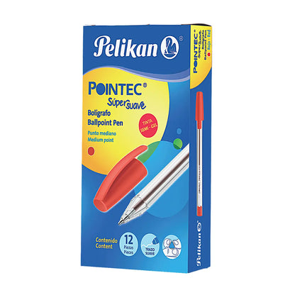 Bolígrafos Pluma Pelikan Mediano Semi Gel Pointec 12 Piezas Rojo - Pelikan