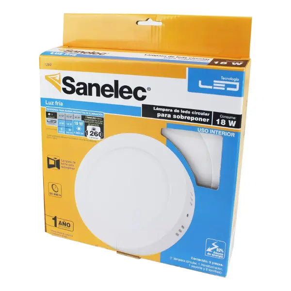 Lámpara circular sobreponer 18W Sanelec 1292 - Sanelec - vista lateral
