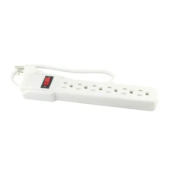 Multicontacto blanco 6 entradas con interruptor y protección Sanelec 8622 - Sanelec