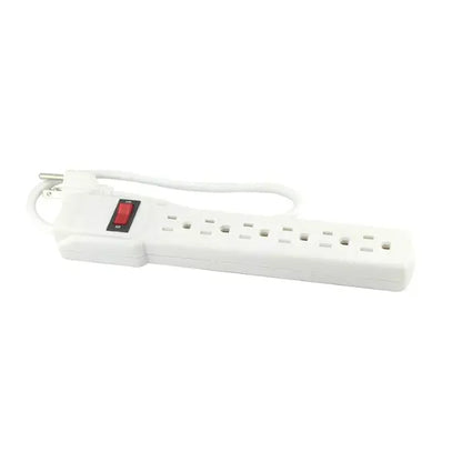 Multicontacto blanco 6 entradas con interruptor y protección Sanelec 8622 - Sanelec