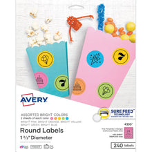 240 Etiquetas Redondas Avery Colores Adhesivas Pequeña 4.2cm - Avery - vista lateral