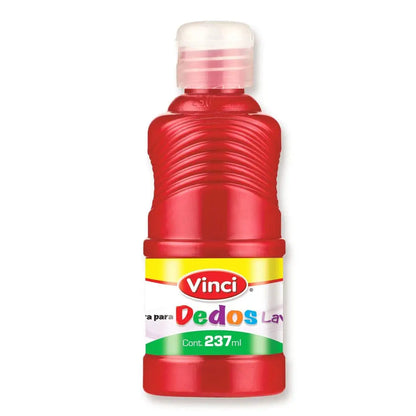 Pintura Para Dedos Lavable Vinci Colores Surtidos 237ml Elegir Color Rojo - Vinci