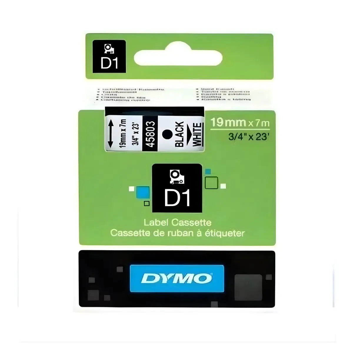 Cinta Blanca Tinta Negra 19mm Dymo - Dymo - vista lateral