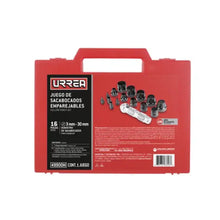 Juego de sacabocados de 3 a 30mm, 16 piezas URREA - Lock - vista lateral