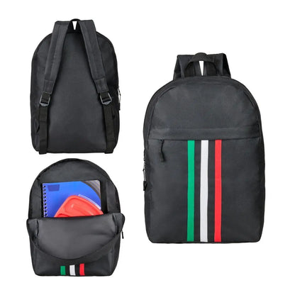 Mochila Negra Ajustable For Promotional Rayas Tricolor - For Promotional - detalle