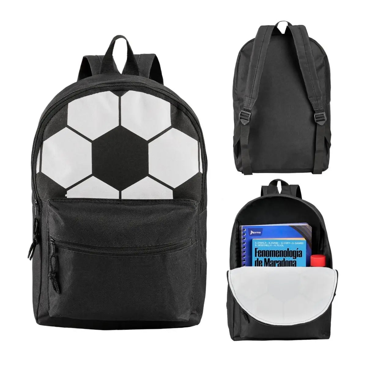 Mochila Negra Impresion Balon For Promotional Ajustable - For Promotional - empaque