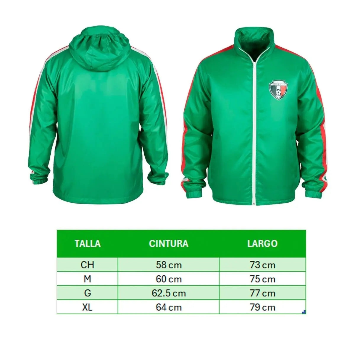 Rompevientos Verde Logo Mexico For Promotional Elegir Talla M - For Promotional - detalle
