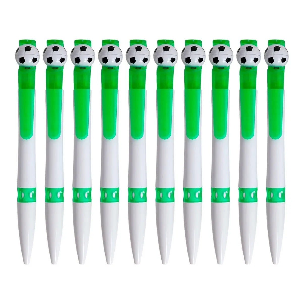 10pzs Boligrafo Clip Balon Futbol For Promotional Elegir Color Verde - For Promotional - vista lateral
