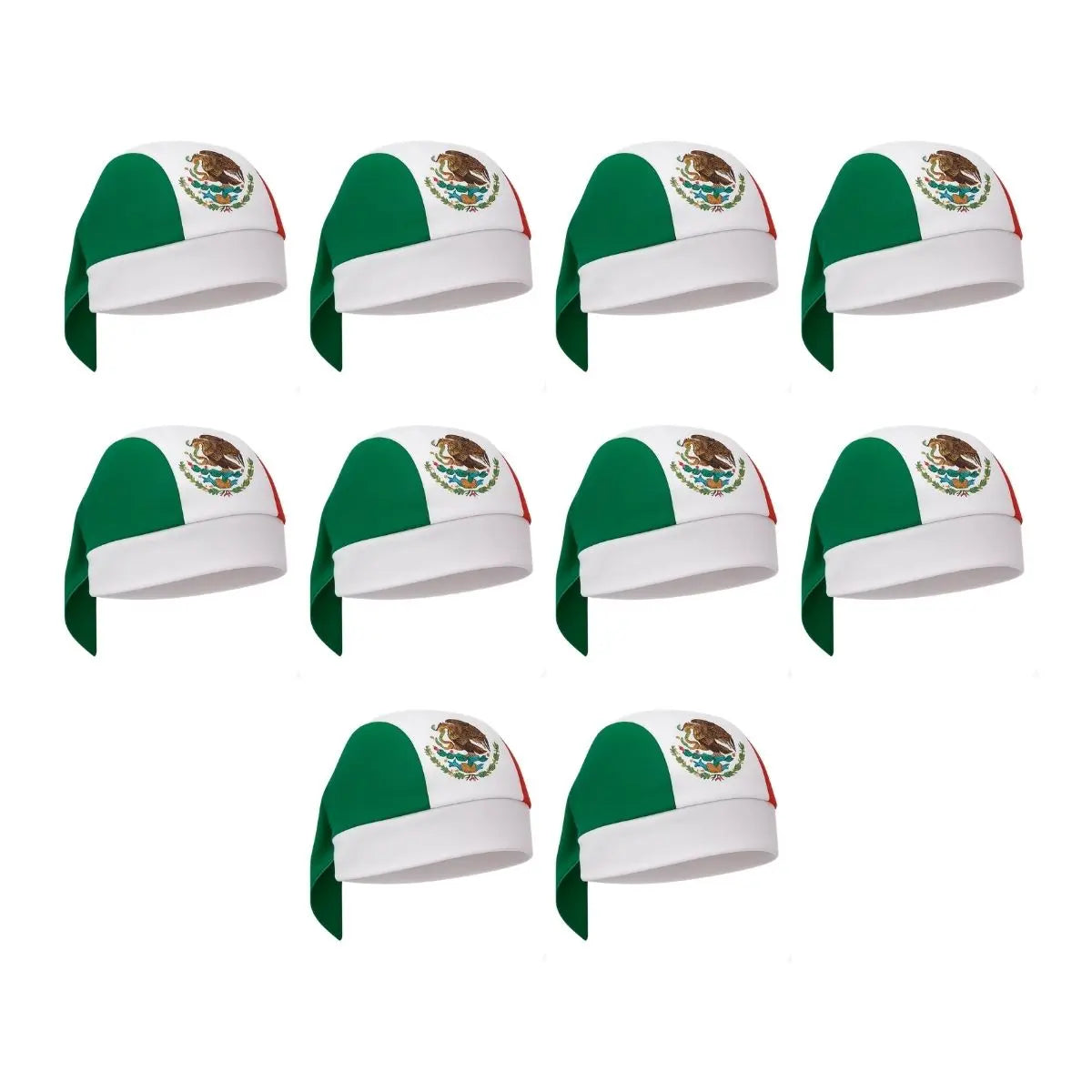 10pzs Bandana Tricolor For Promotional Poliester Mexico - For Promotional - accesorios