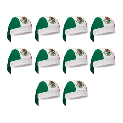 10pzs Bandana Tricolor For Promotional Poliester Mexico - For Promotional - accesorios