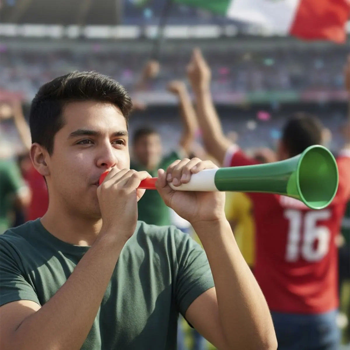 10pzs Vuvuzela Tricolor For Promotional Extensible - For Promotional - empaque