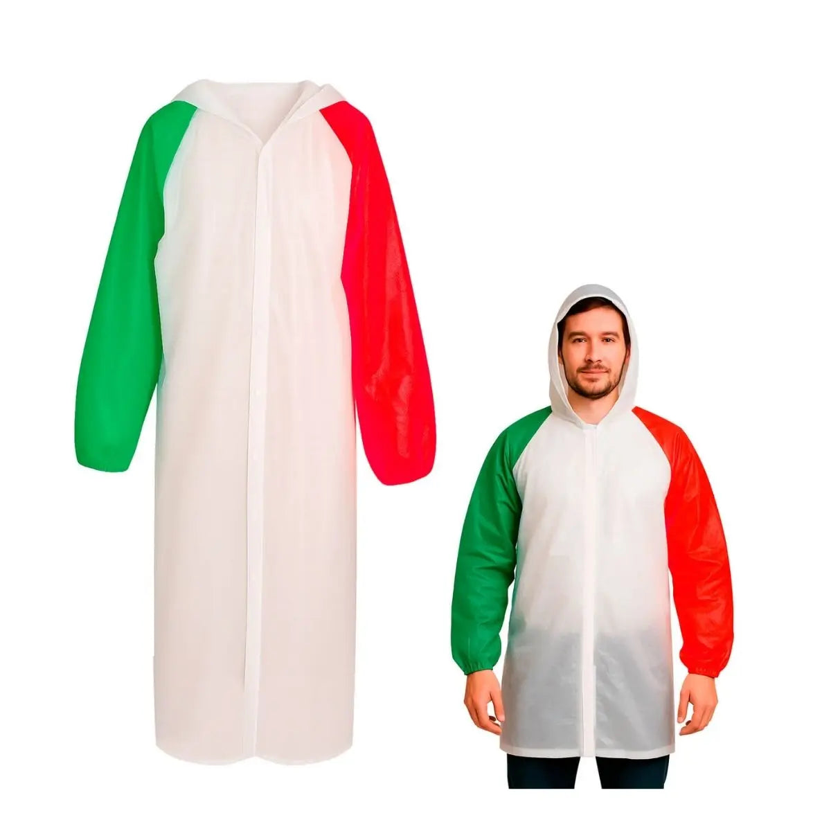 Impermeable Tricolor For Promotional c/ Capucha - For Promotional - detalle